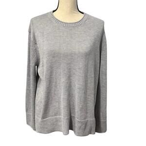 Ella Moss Light Gray Super Soft Crew Neck Sweater Size M